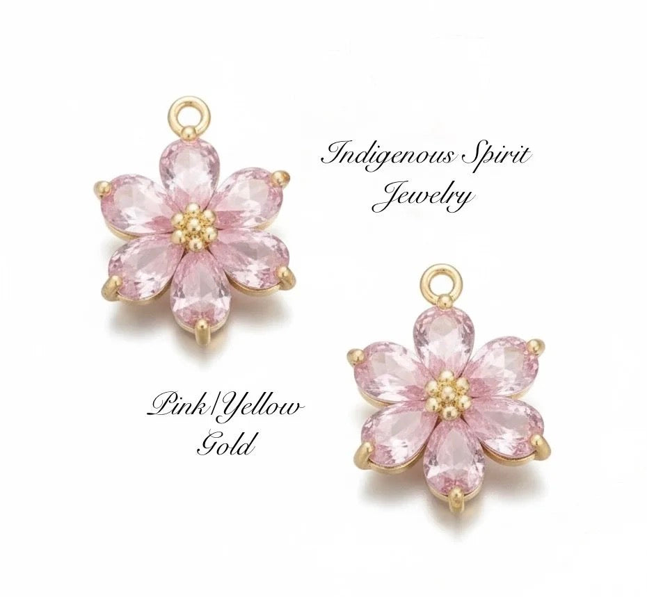 18k Gold Plated Flower Charms