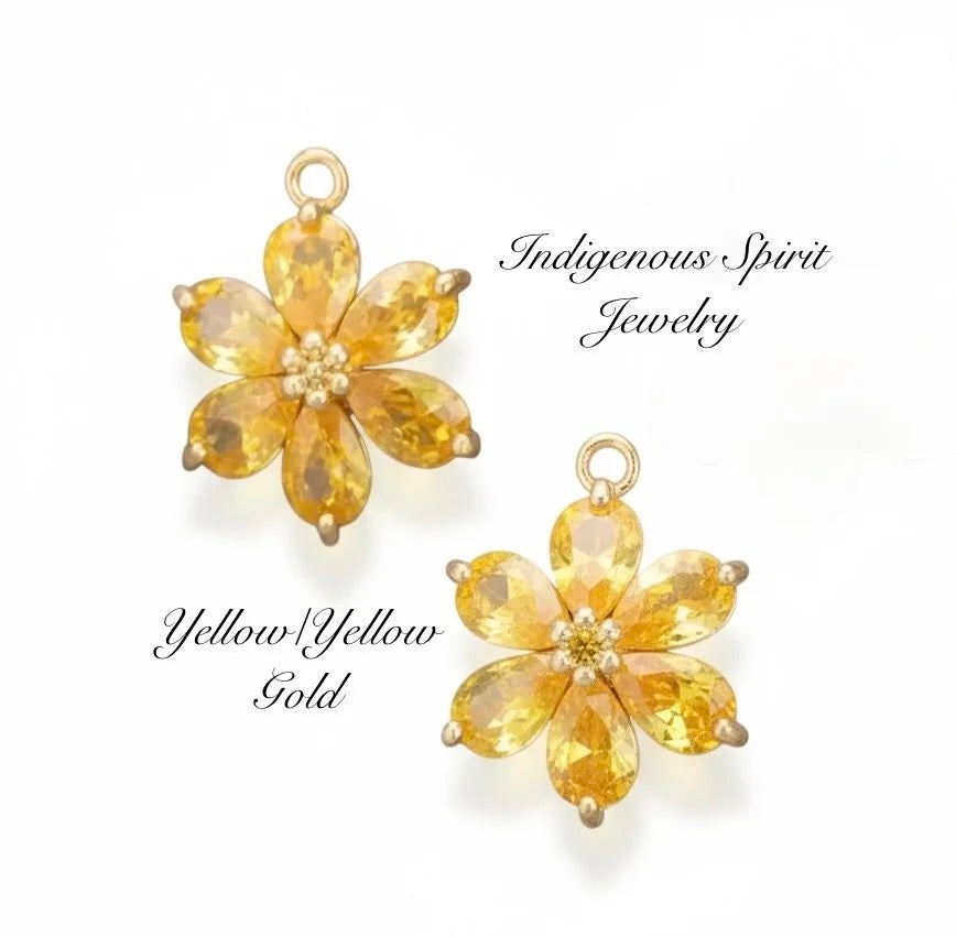 18k Gold Plated Flower Charms