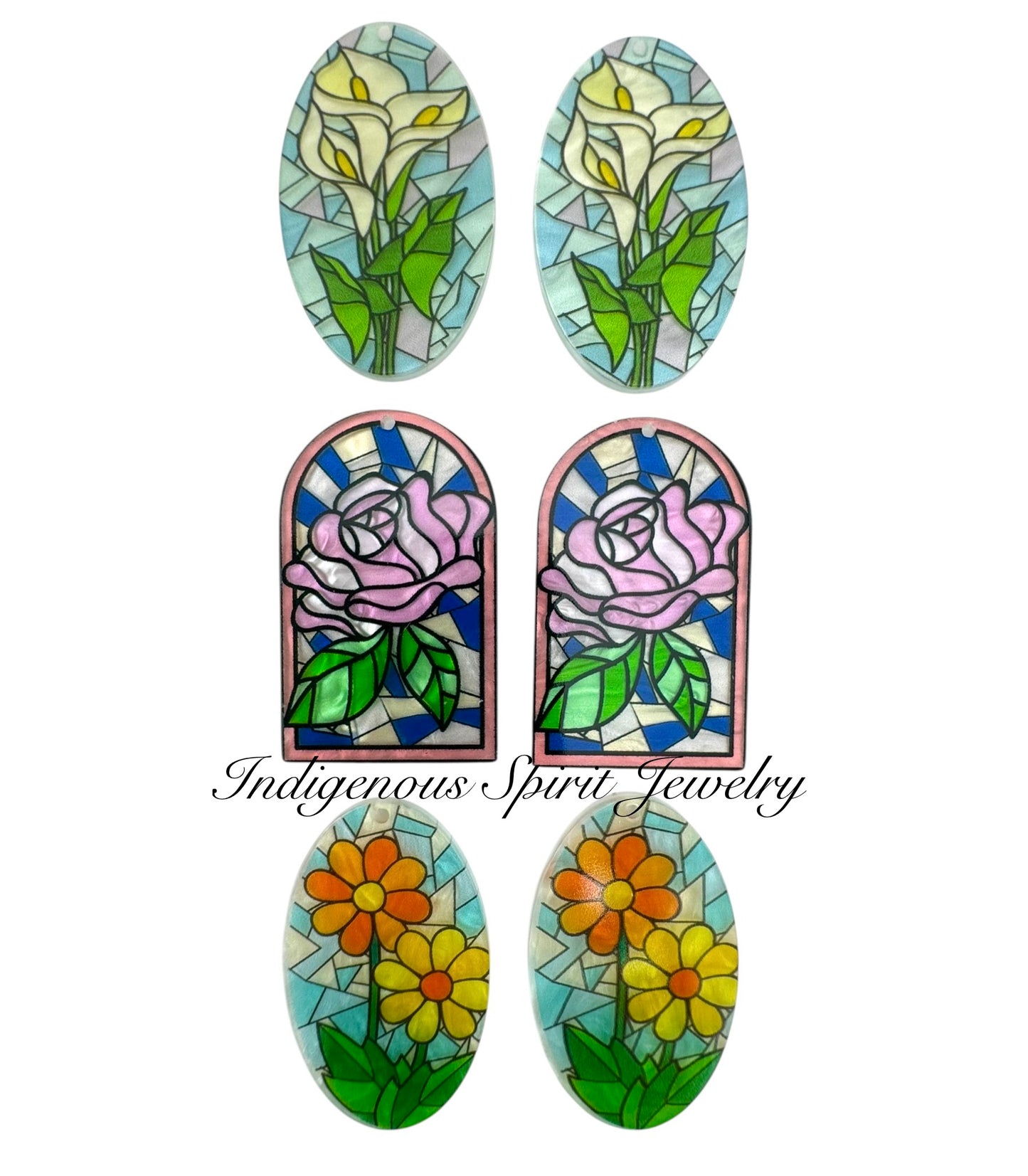 Stained Glass Look Acrylic Cabochons