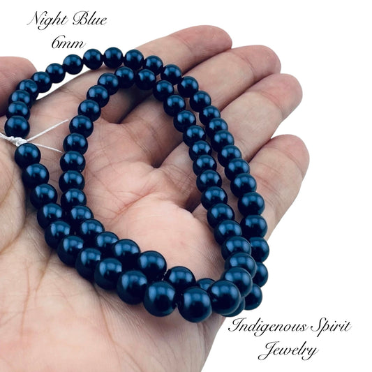 6mm Glass Pearl Strands