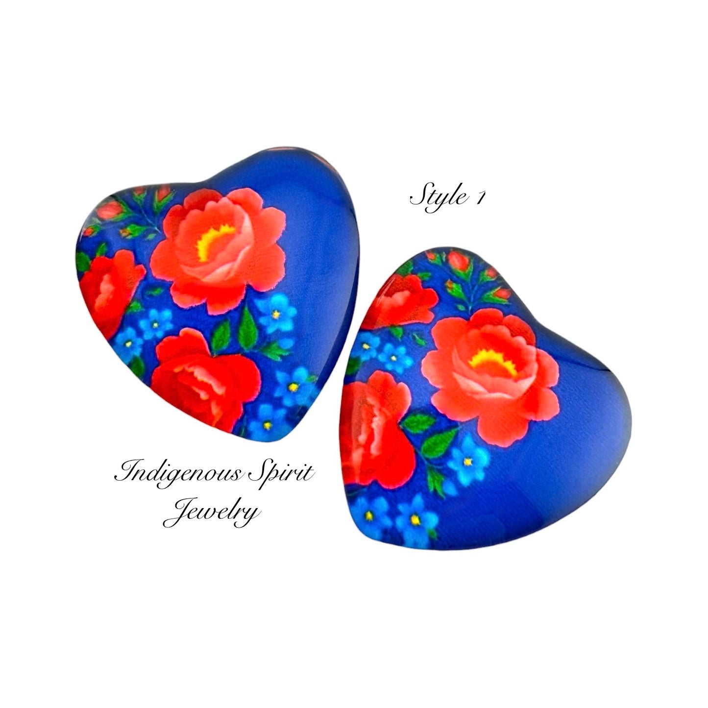 Kokum Scarf Glass Heart Cabochons