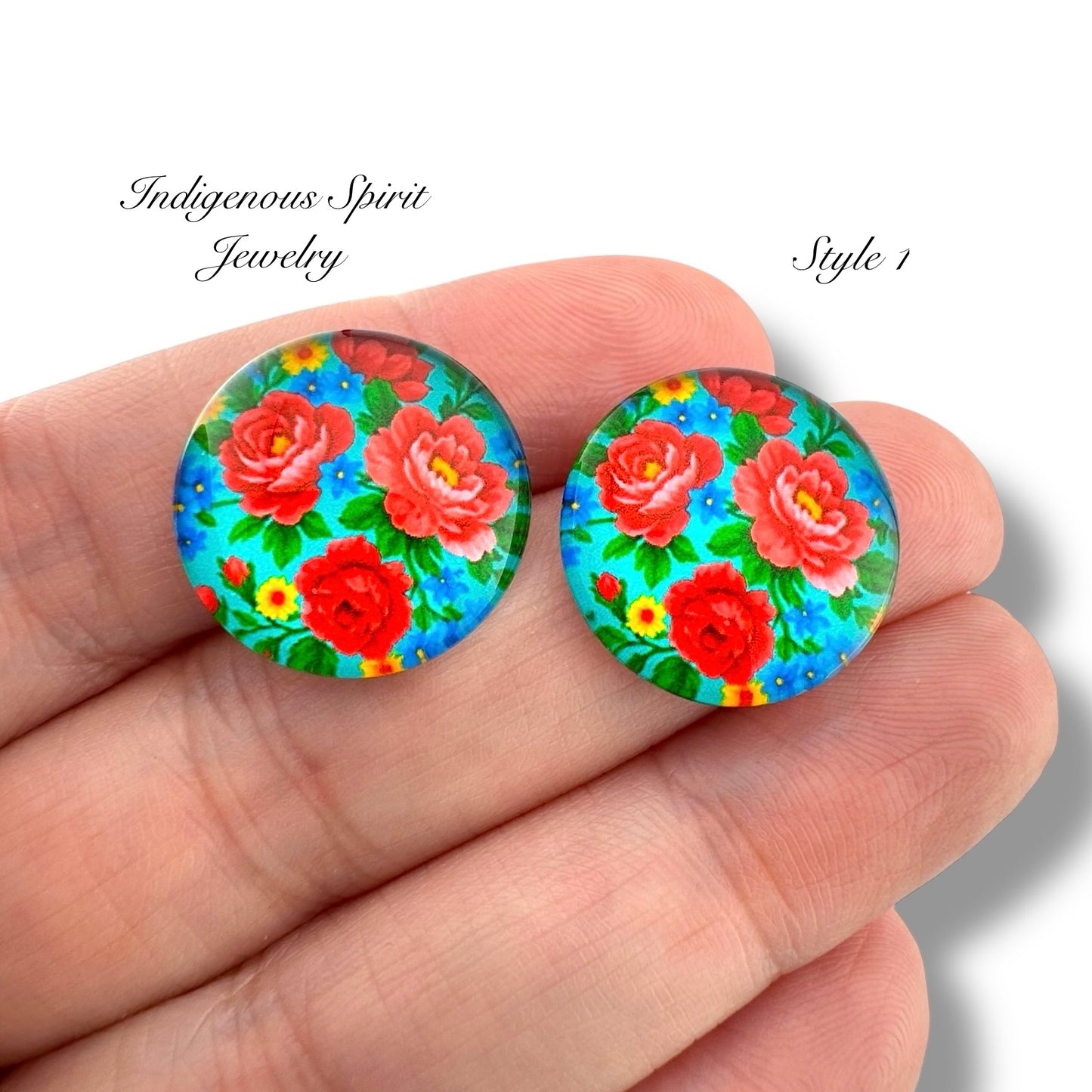 Glass 18mm Circle Kokum Scarf Cabochons