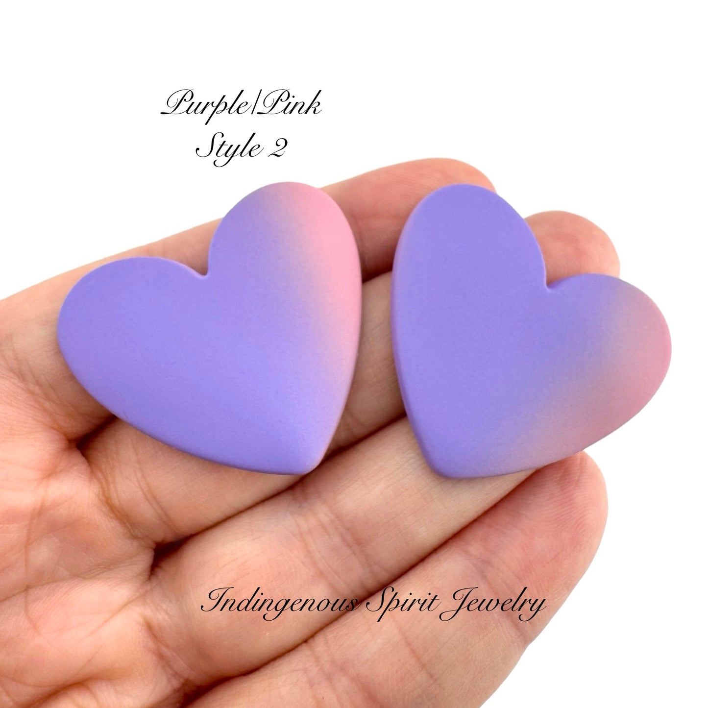 Two Tone XL Matte Heart Cabochons