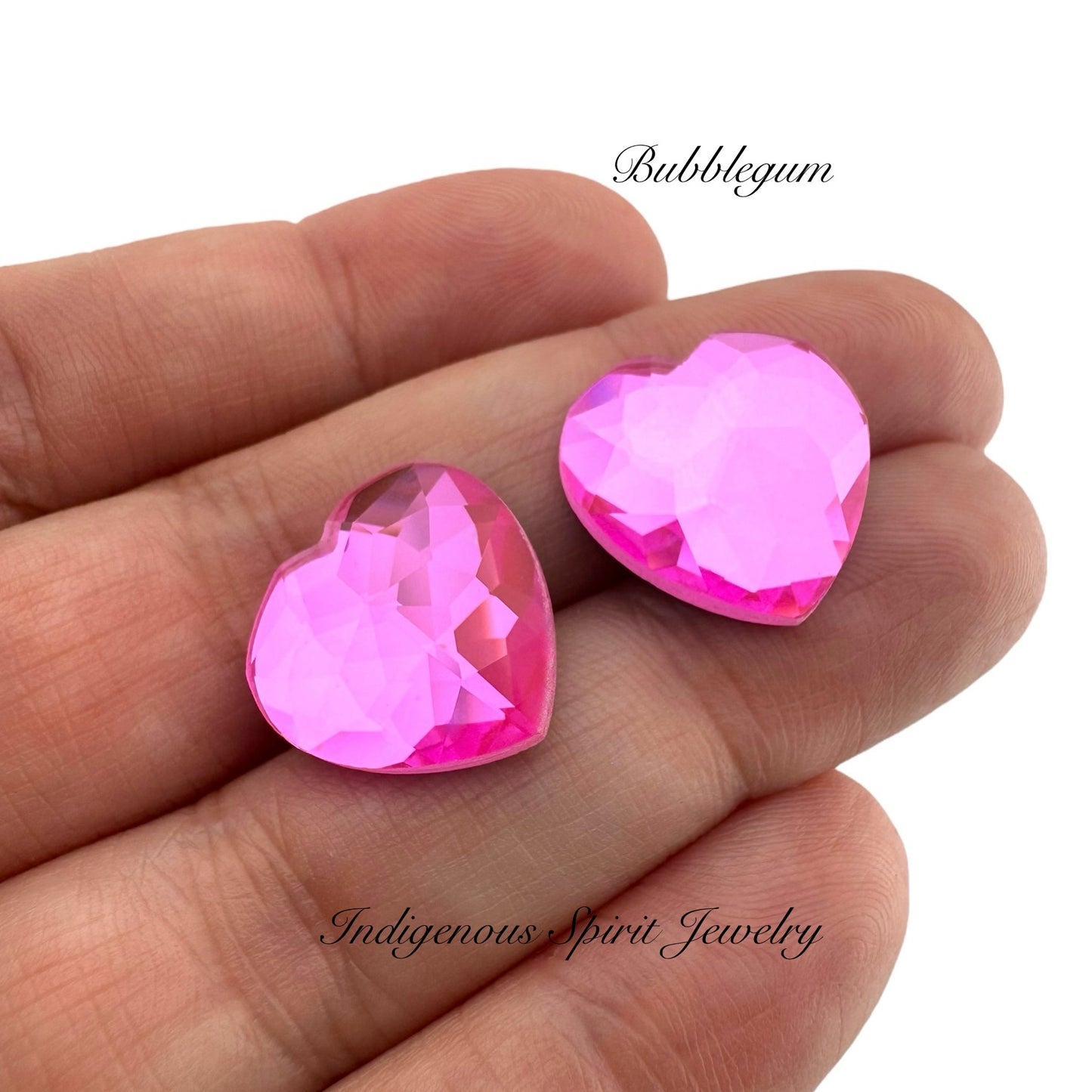 COLLECTION  - 16mm Heart Flower Cut K9 Crystal Cabochons