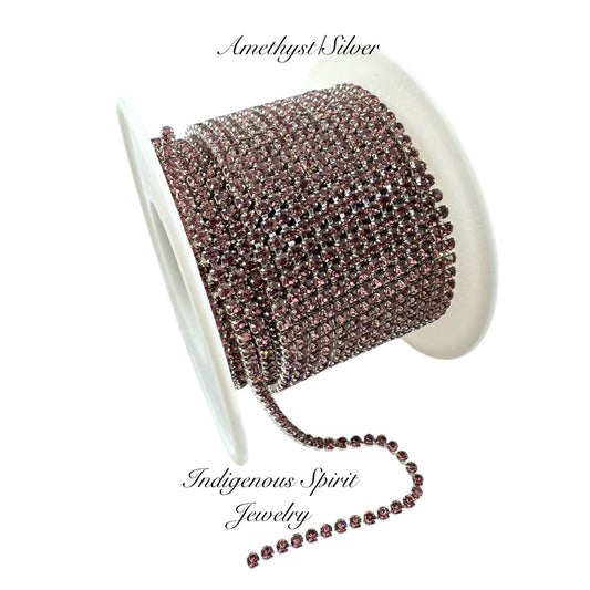 Amethyst Silver Colour Plated