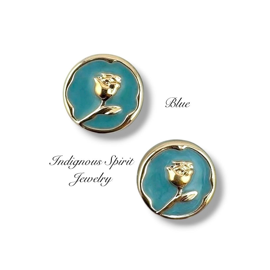 18mm Gold Rose Coloured Cabochons