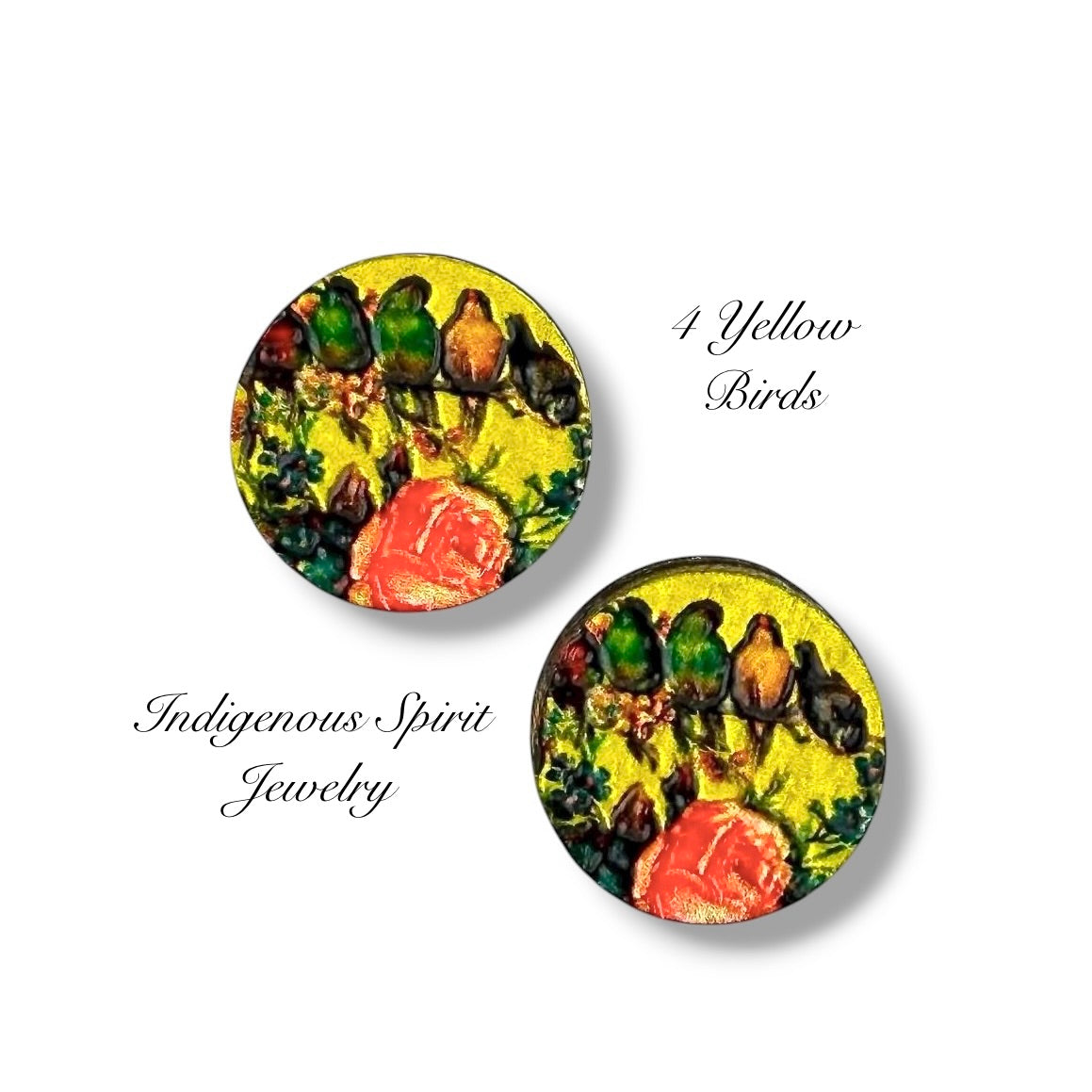 16mm Round Wood Embossed Design Cabochons (set 4)