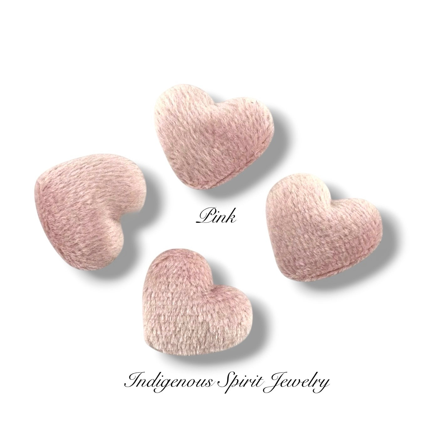 Fuzzy Velvet Heart Flat Back Cabochons