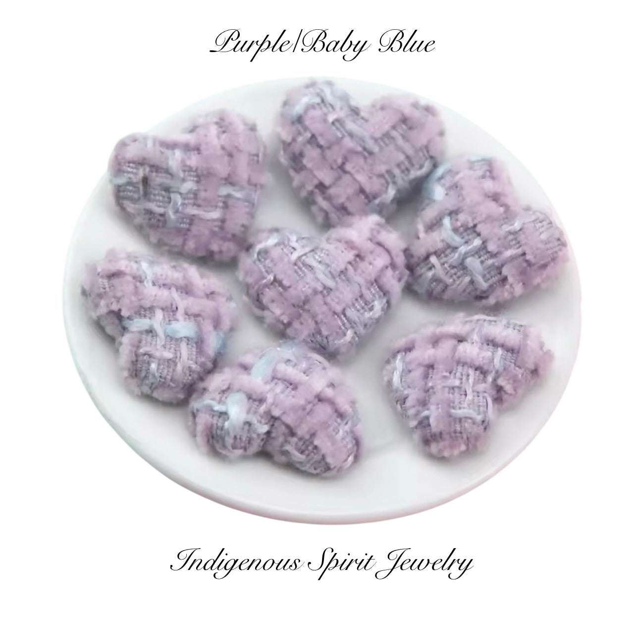 Ribbon Pattern Heart Shaped Cabochons