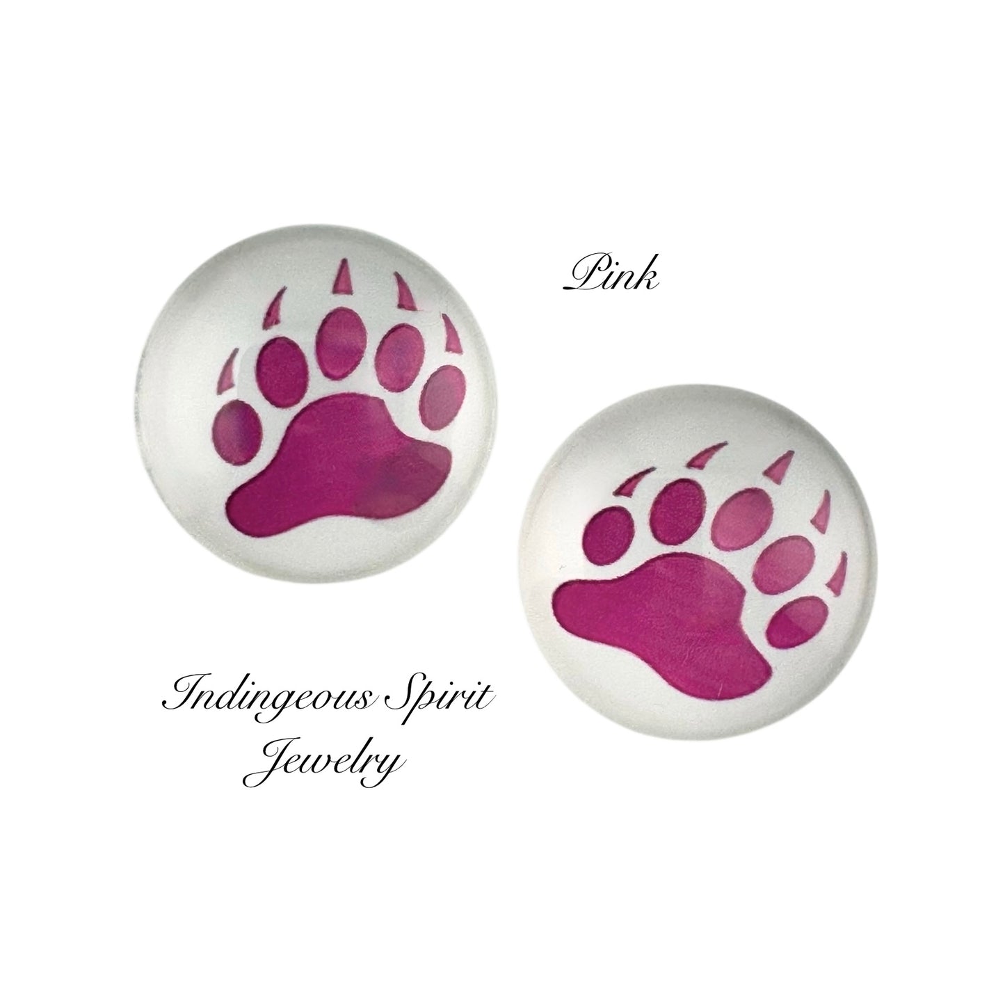 Bear Print Glass Cabochons (18mm)