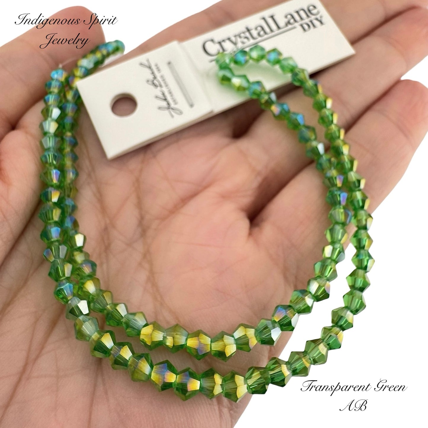 4mm Transparent Green AB - Crystal Lane