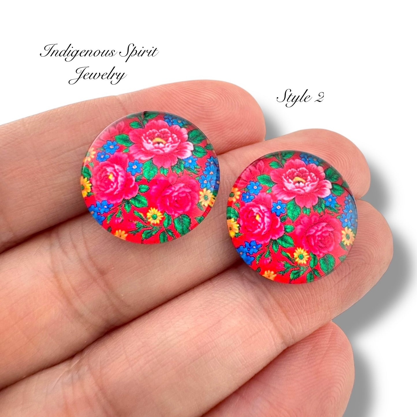 Glass 18mm Circle Kokum Scarf Cabochons