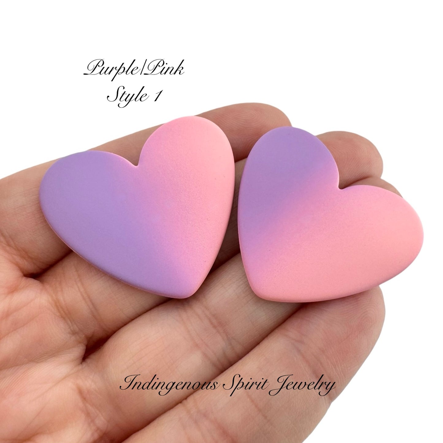 Two Tone XL Matte Heart Cabochons