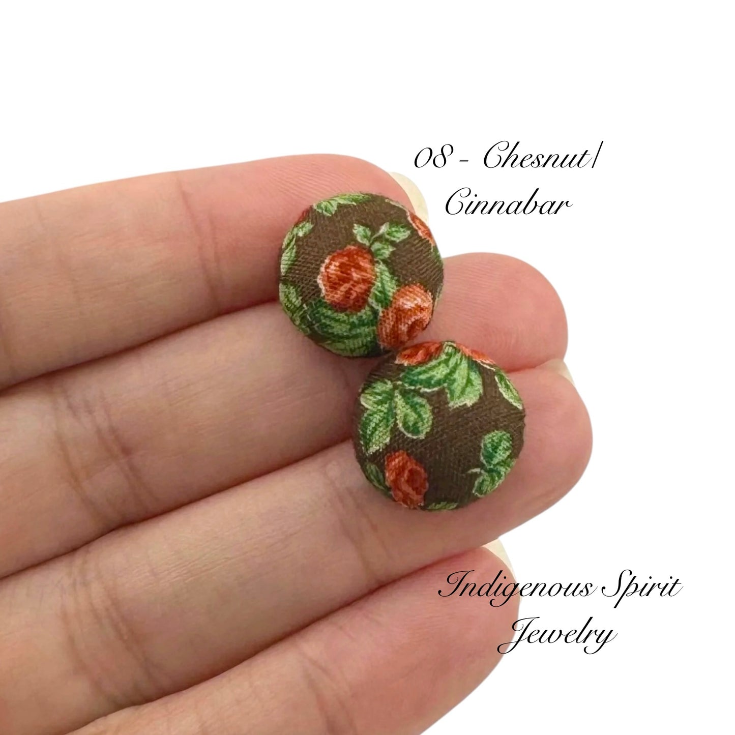 15mm Rose Fabric Covered Cabochons