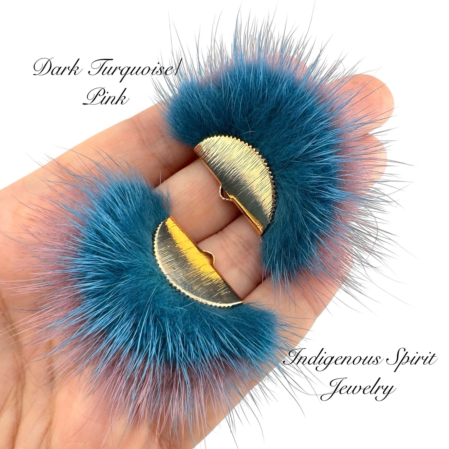 Gold Plated Mink Fur Connector Pieces - 17 Colours!
