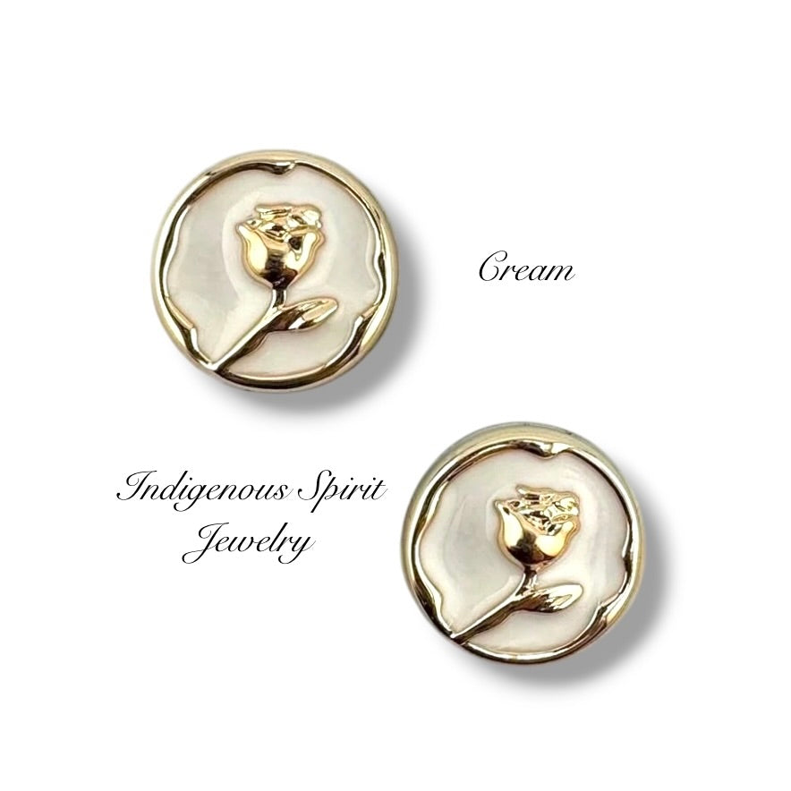 18mm Gold Rose Coloured Cabochons