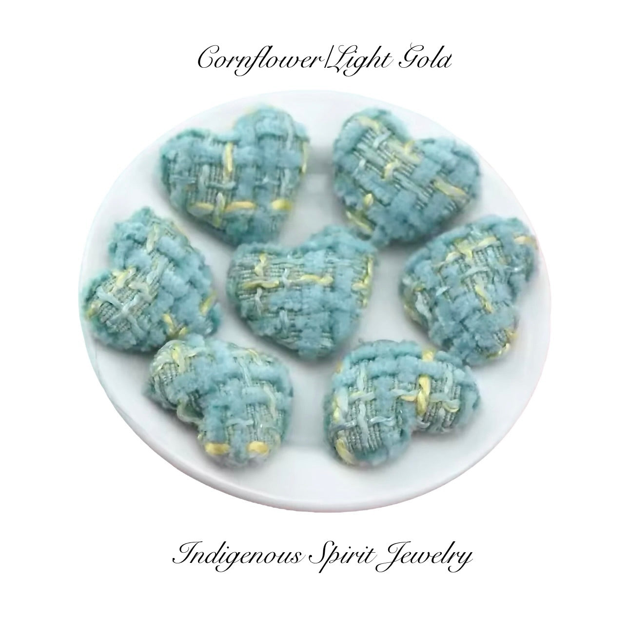 Ribbon Pattern Heart Shaped Cabochons