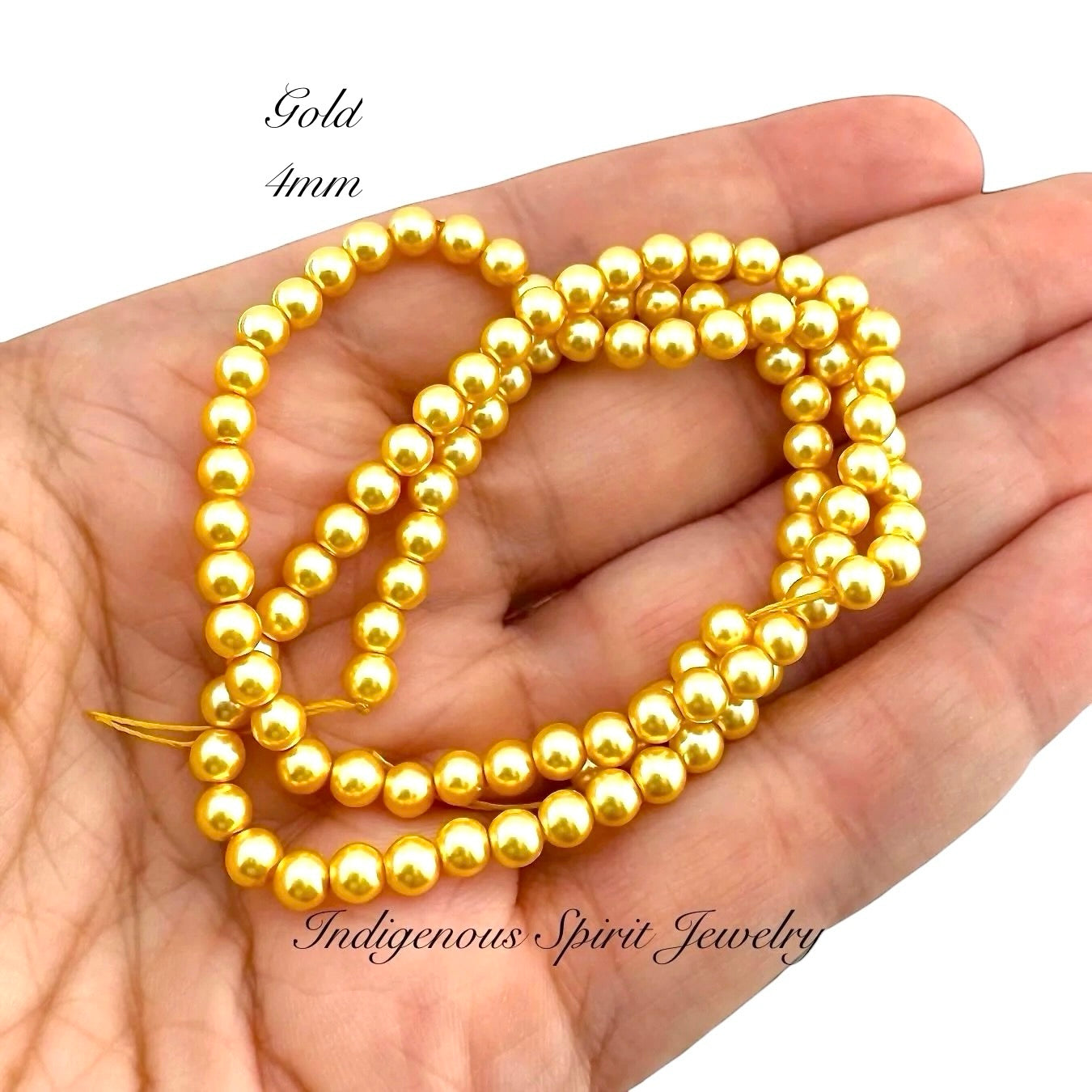 4mm Glass Pearl Strands