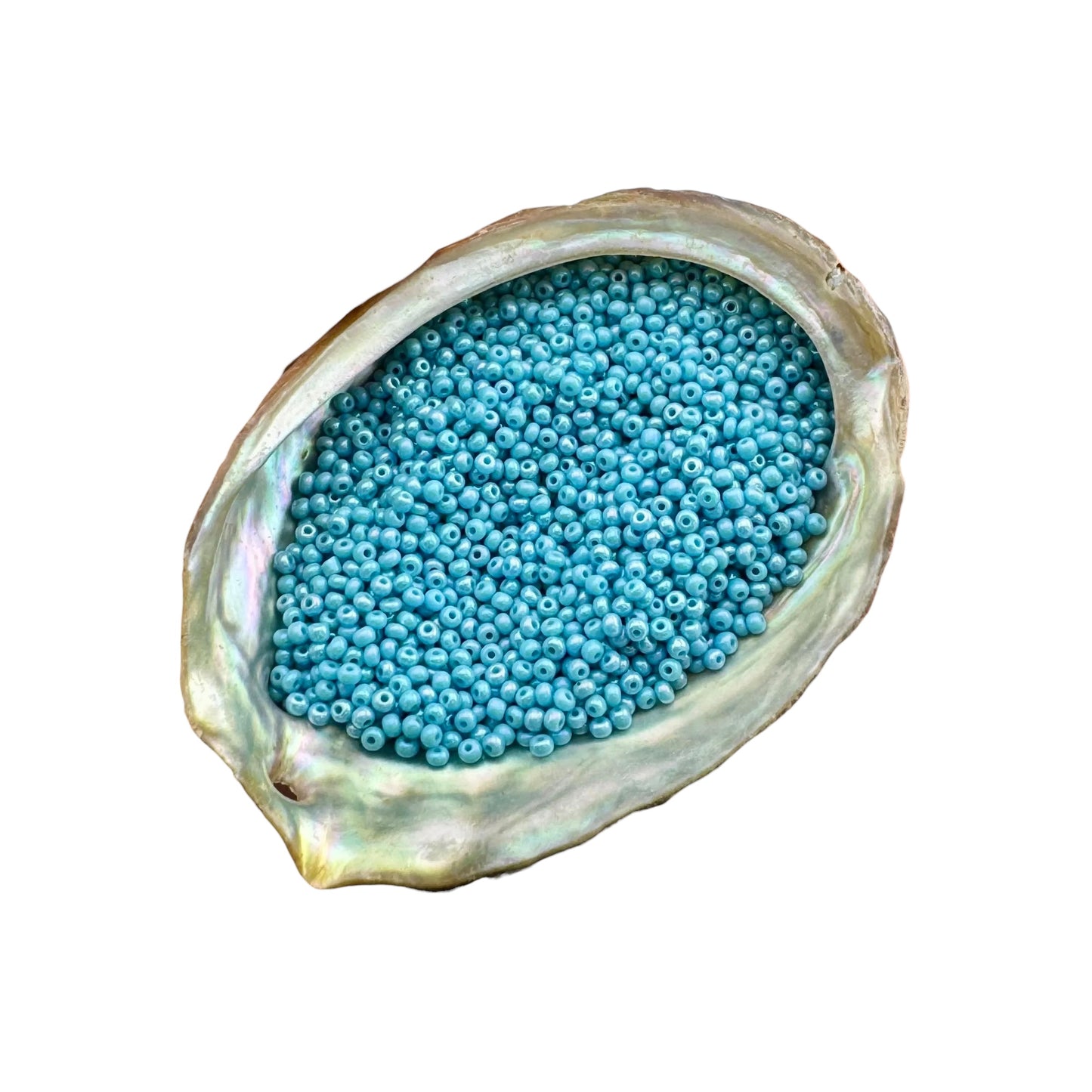 Turquoise Opaque Iris Czech Seed Beads