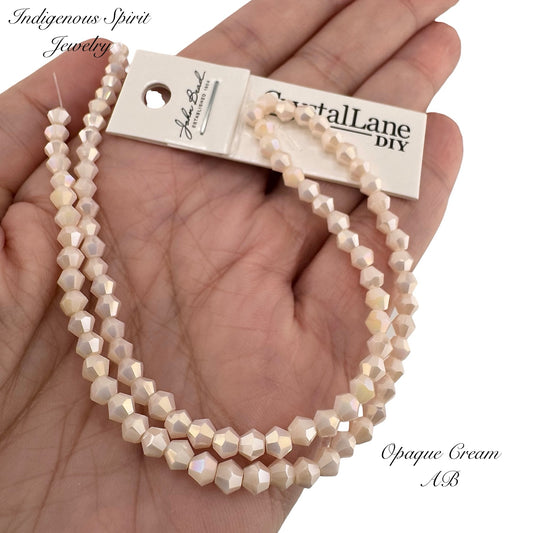 4mm Opaque Cream AB - Crystal Lane