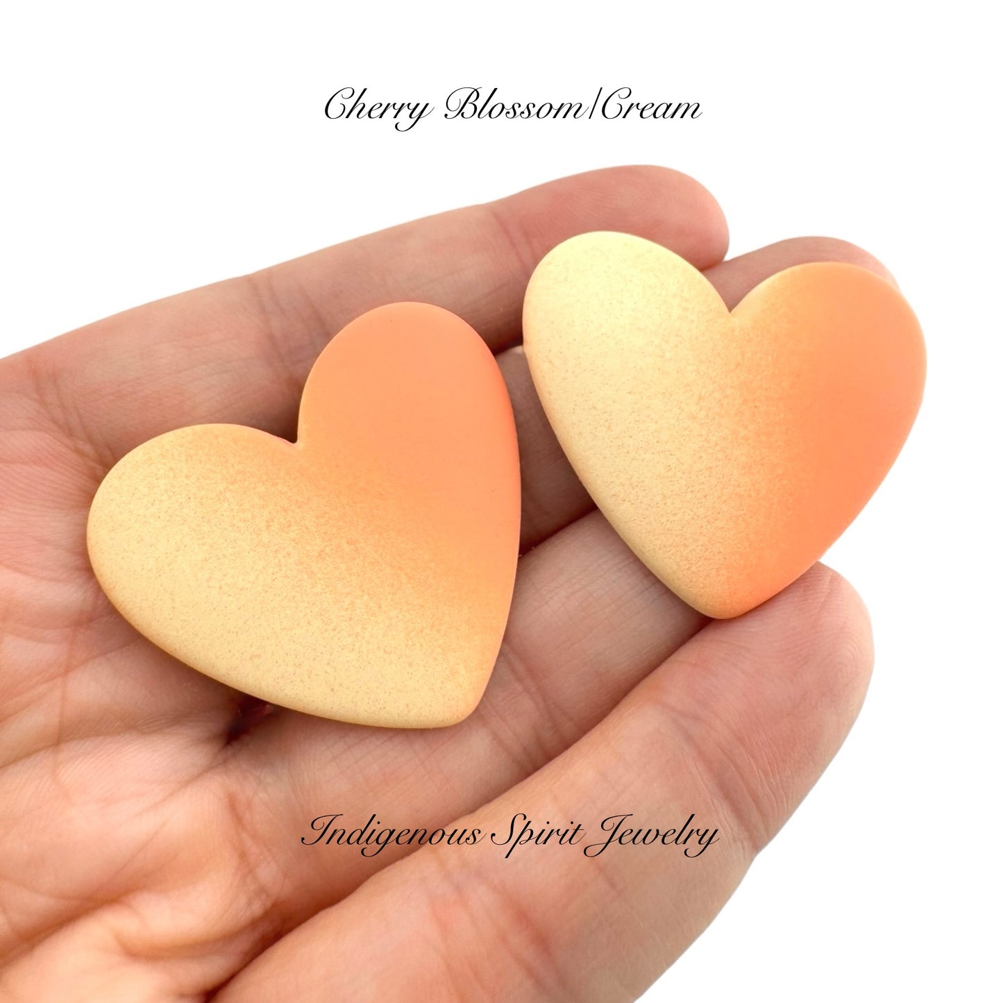 Two Tone XL Matte Heart Cabochons