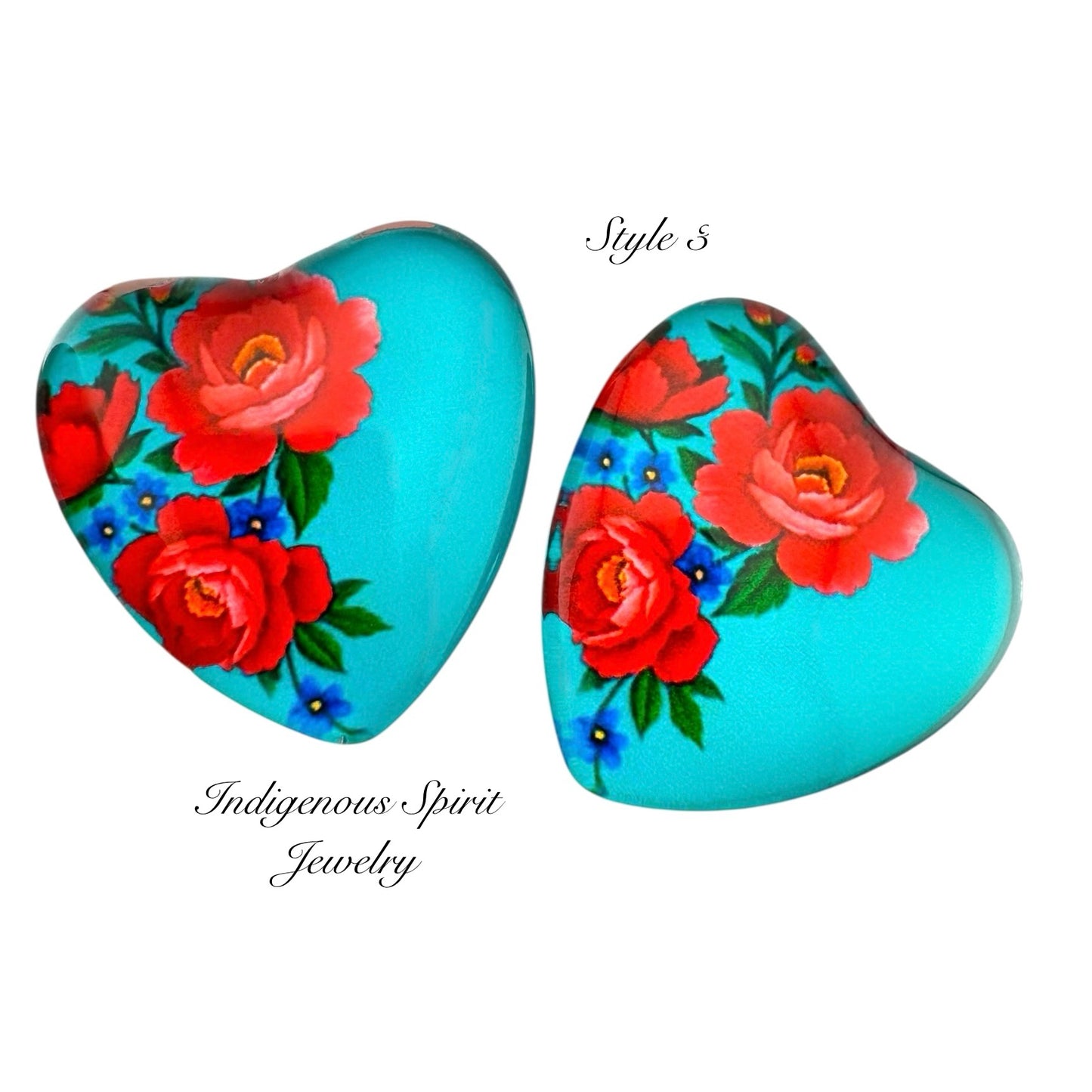 Kokum Scarf Glass Heart Cabochons