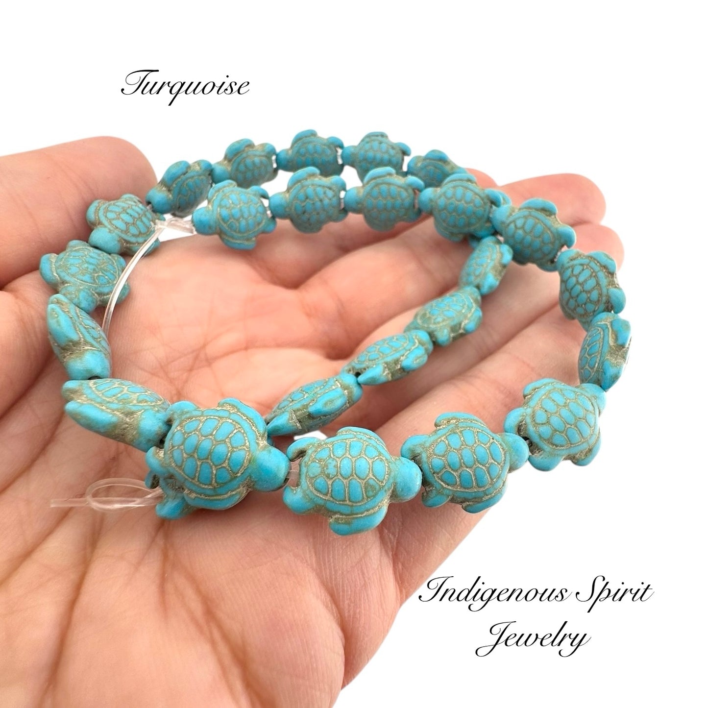 Synthetic Turquoise Turtle Beads (15mm x 12mm)