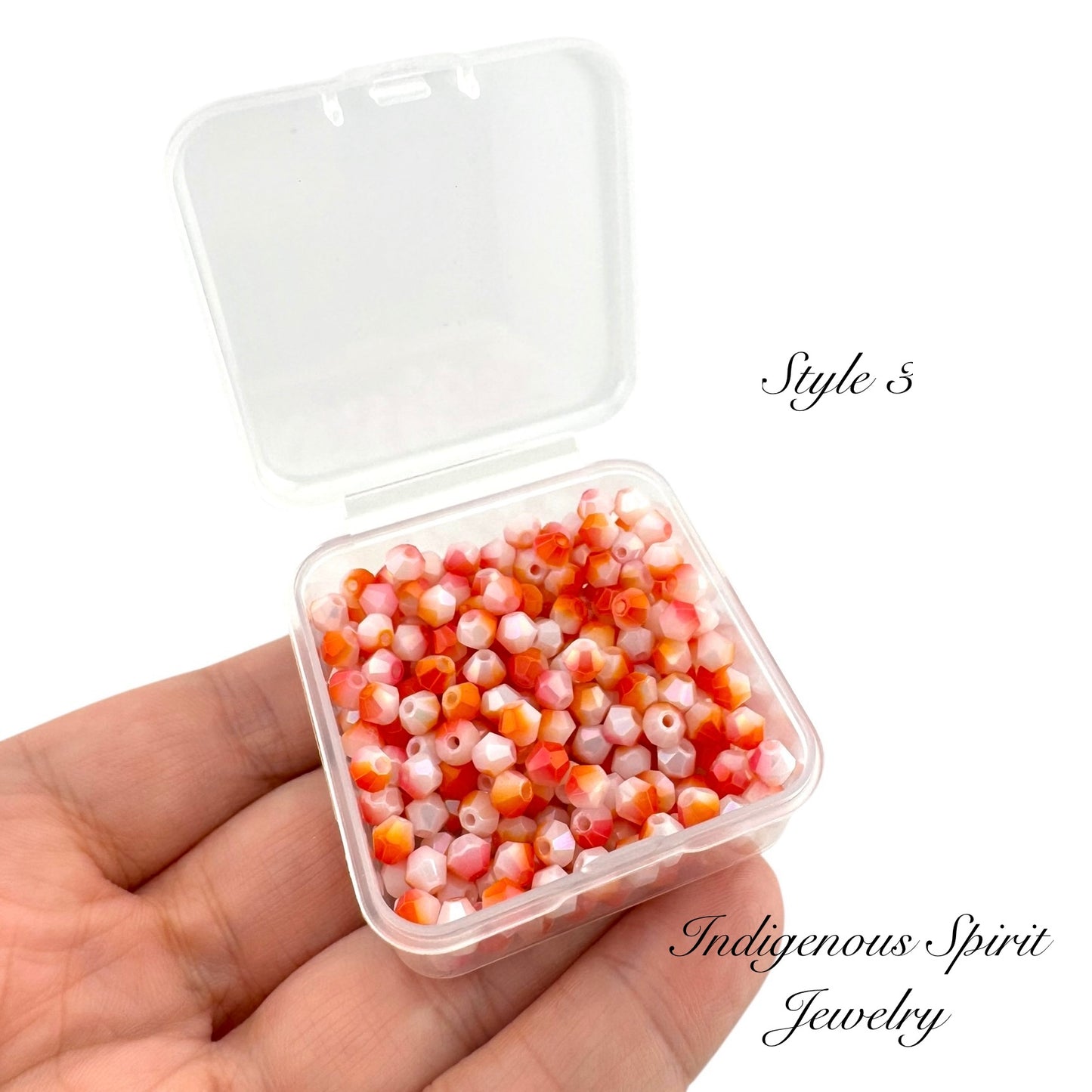 4mm Multi-colour Glass Bicone Beads - 20g box (11 colours!)