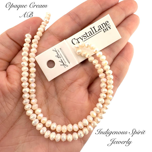 Opaque Cream AB - Crystal Lane (3mm x 4mm)
