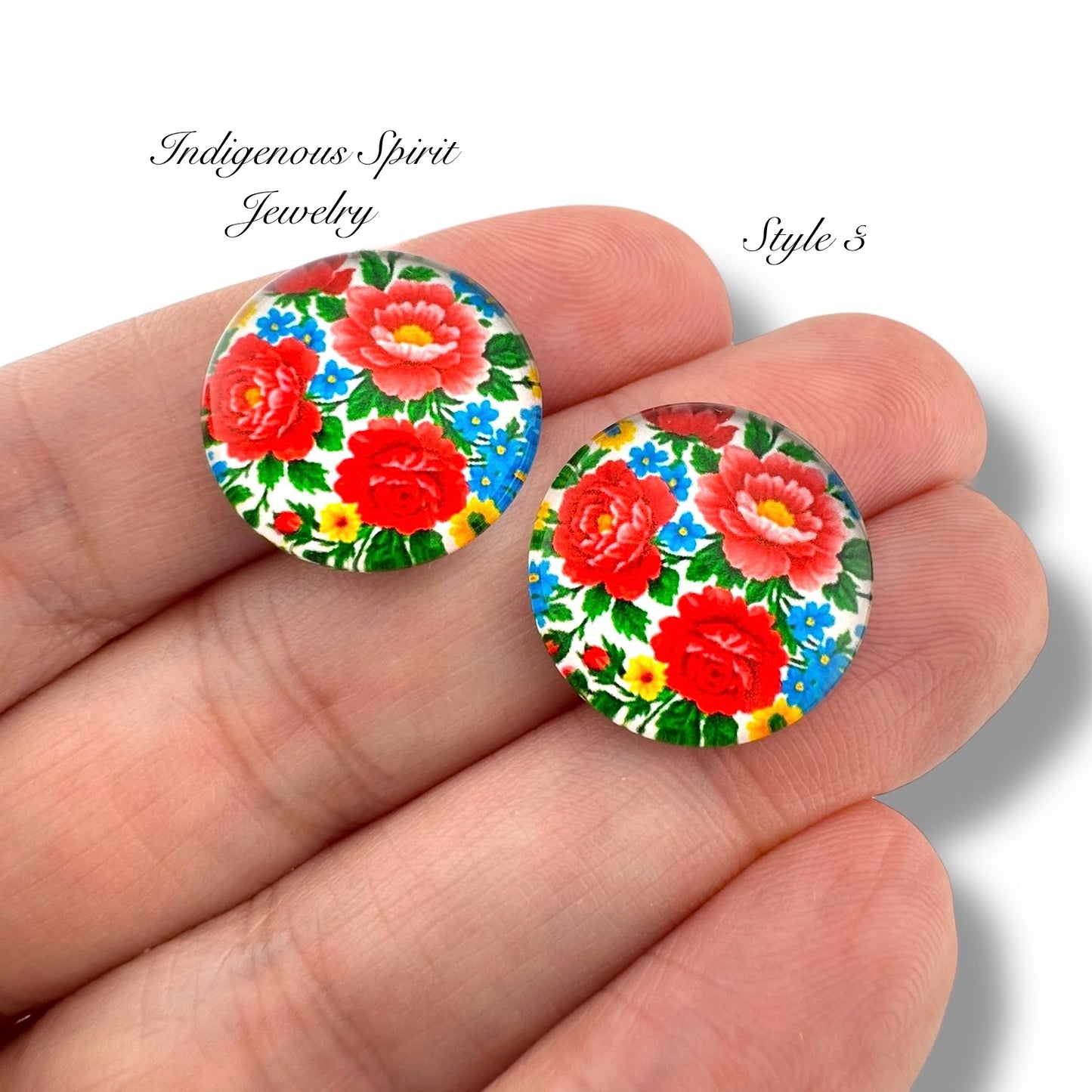 Glass 18mm Circle Kokum Scarf Cabochons