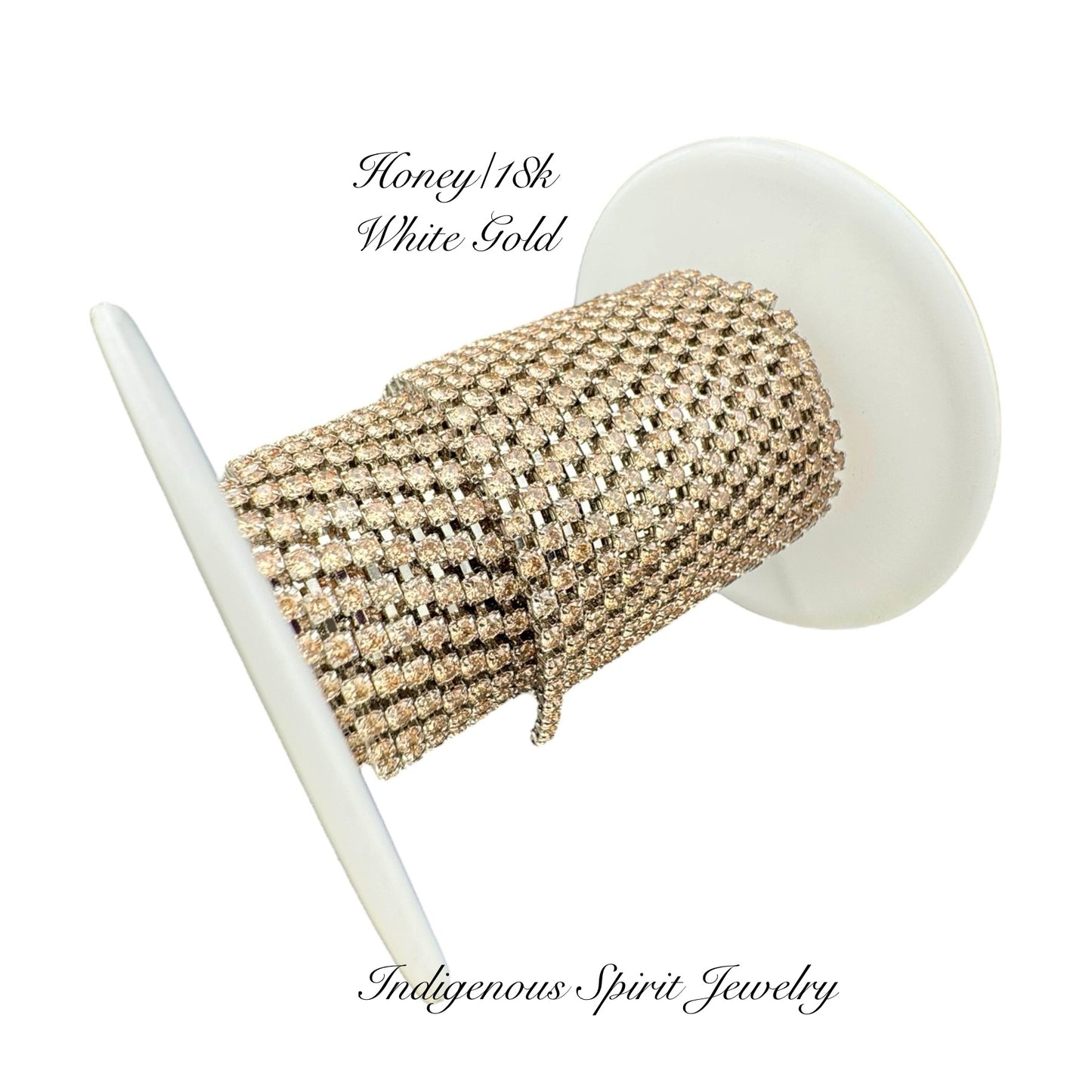 Honey/18k White Gold SS6 Circle Style Cubic Zirconia Banding