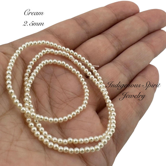 2.5mm Glass Pearl Strands