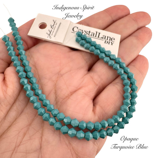 4mm Opaque Turquoise Blue - Crystal Lane