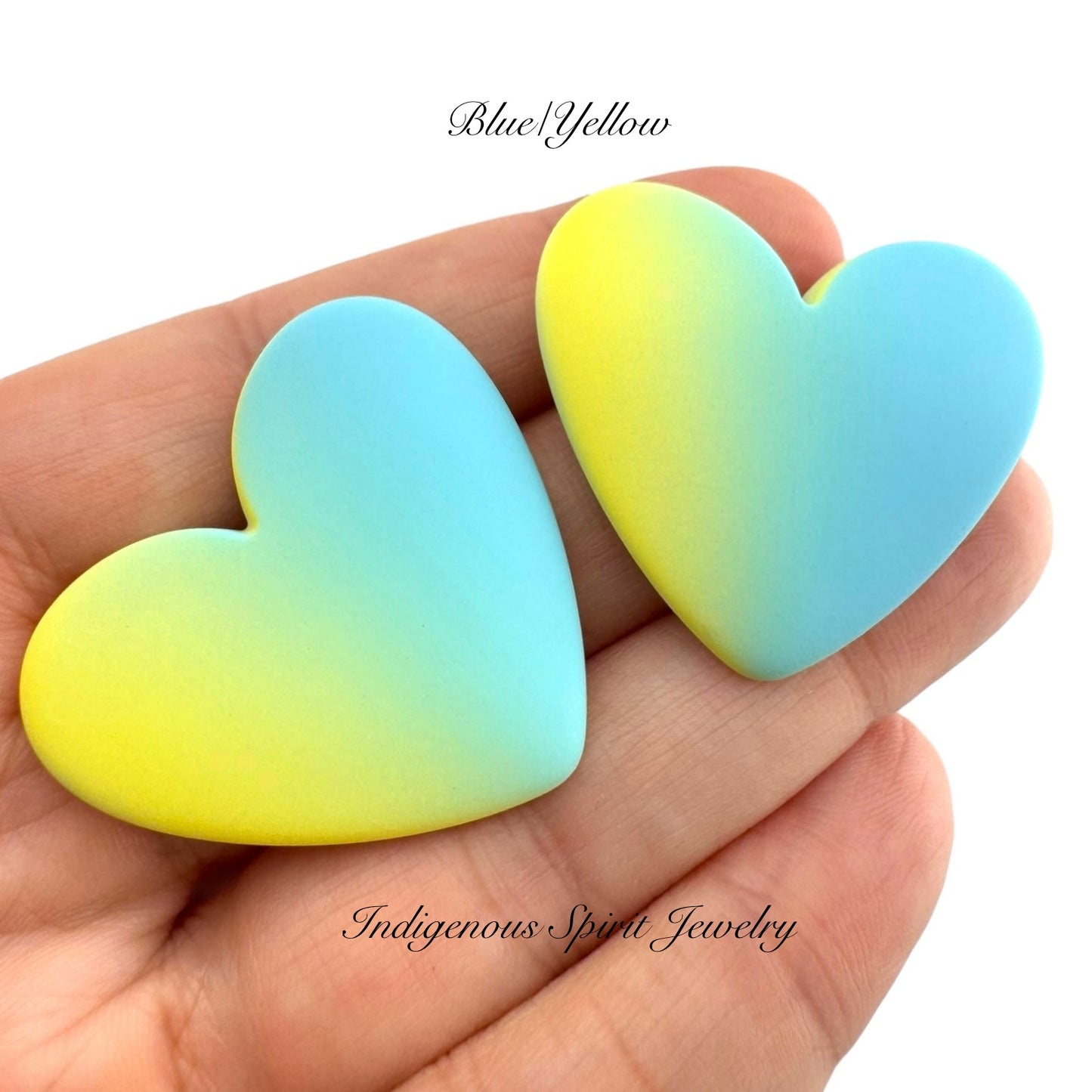 Two Tone XL Matte Heart Cabochons