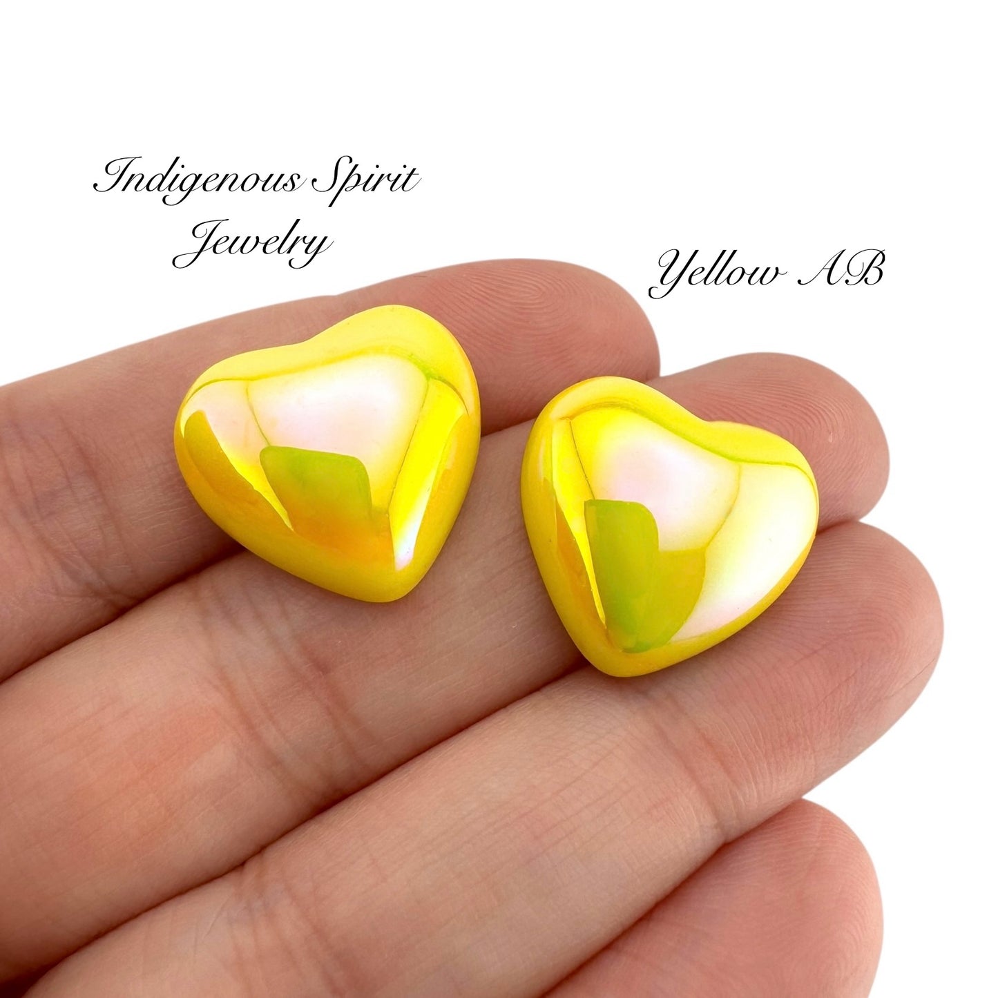 Holographic Heart Shaped Cabochons