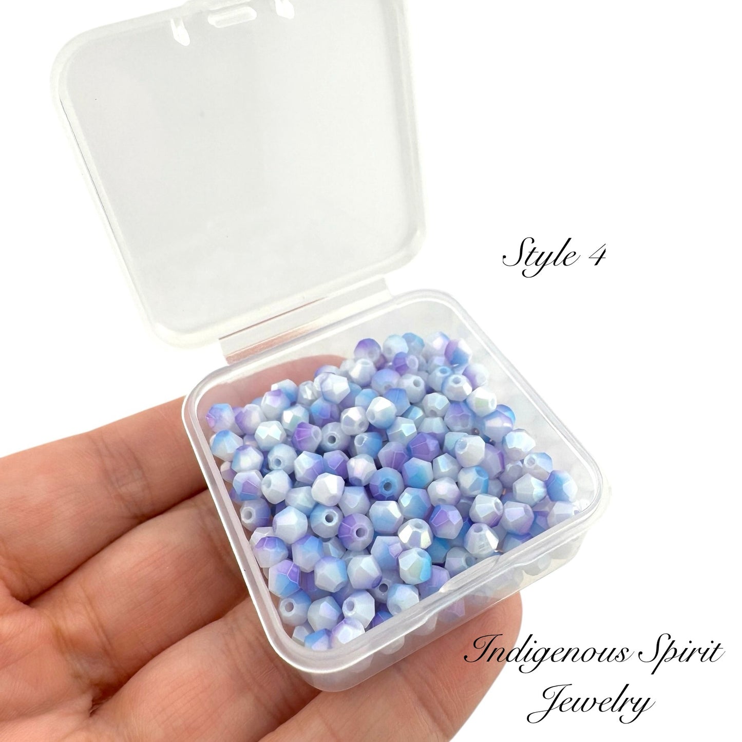 4mm Multi-colour Glass Bicone Beads - 20g box (11 colours!)