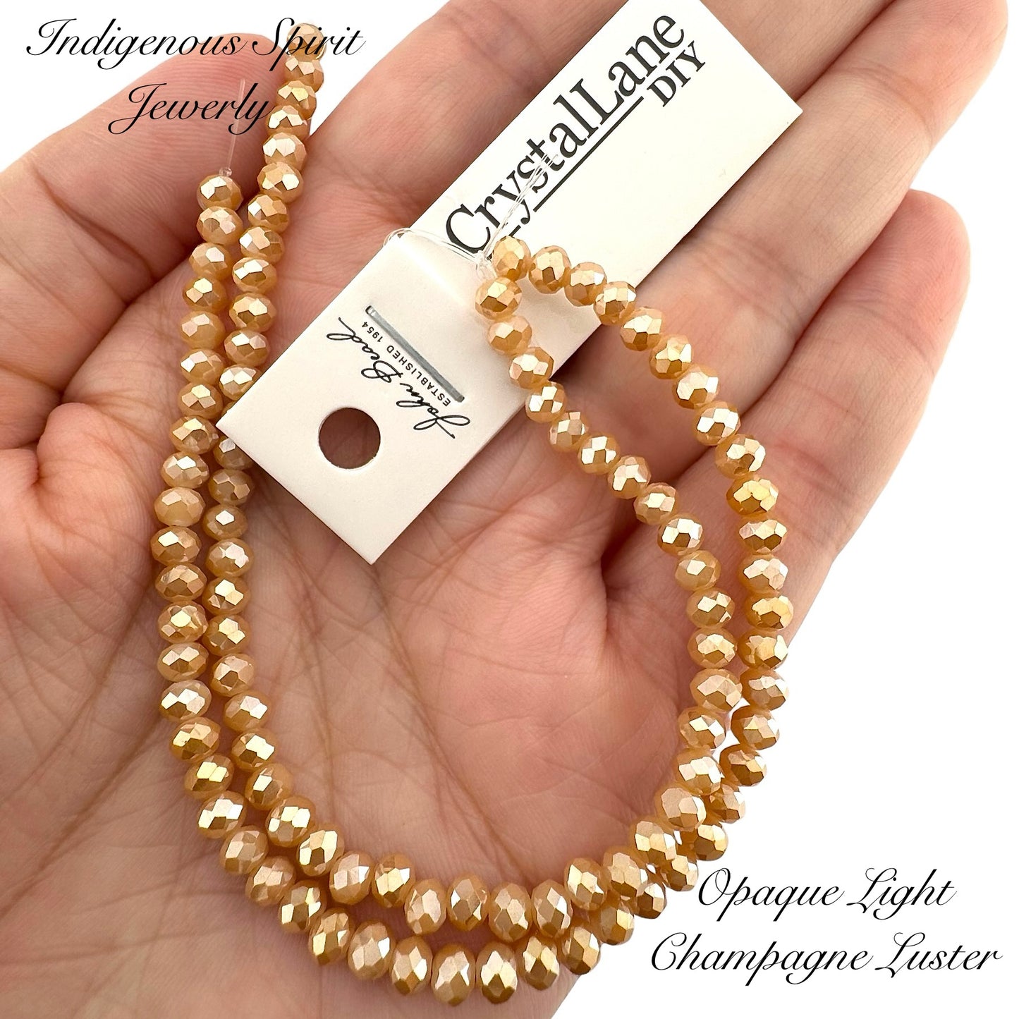 Opaque Light Champagne Luster - Crystal Lane (3mm x 4mm)