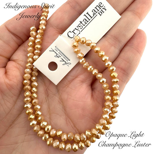 Opaque Light Champagne Luster - Crystal Lane (3mm x 4mm)