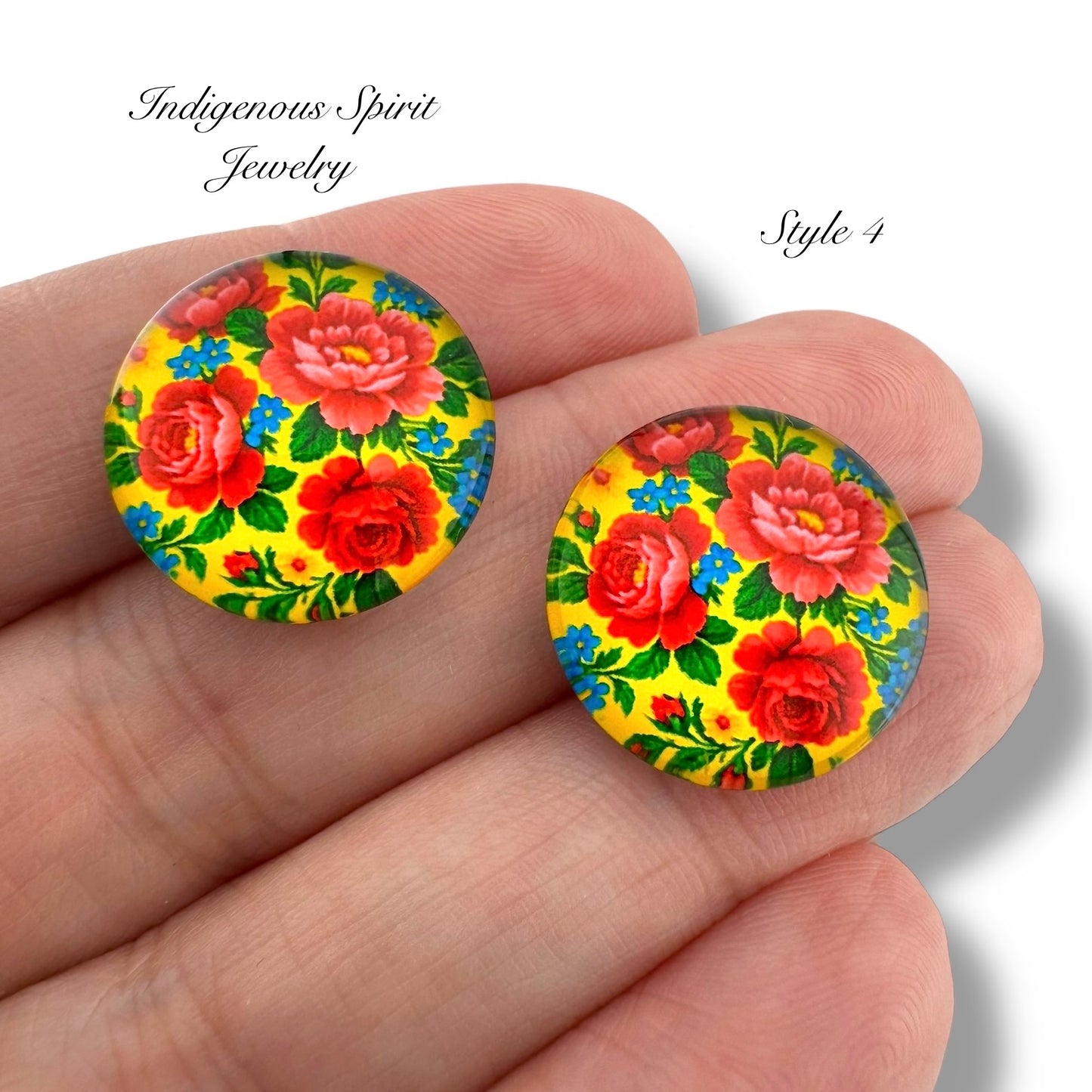 Glass 18mm Circle Kokum Scarf Cabochons