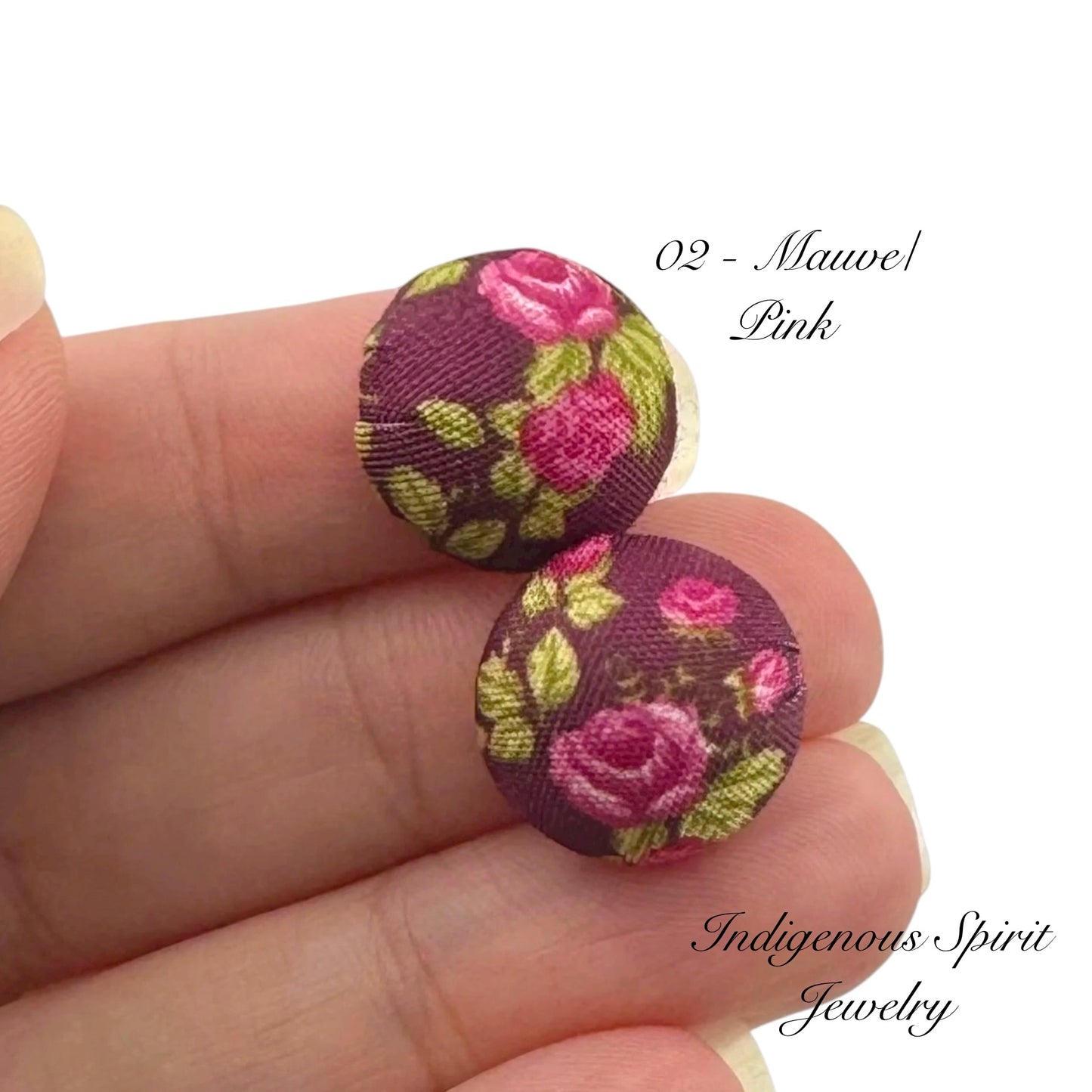 15mm Rose Fabric Covered Cabochons
