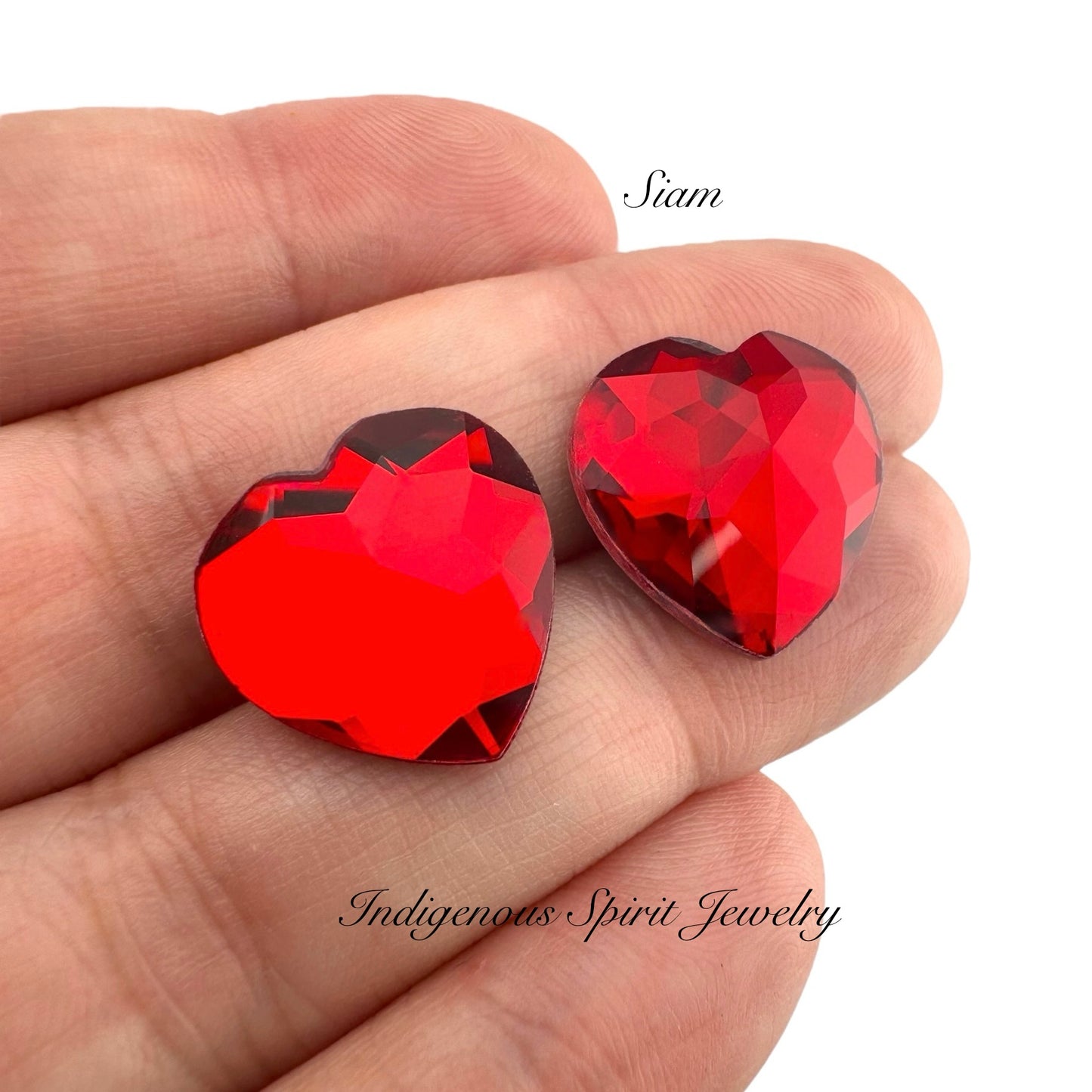 COLLECTION  - 16mm Heart Flower Cut K9 Crystal Cabochons