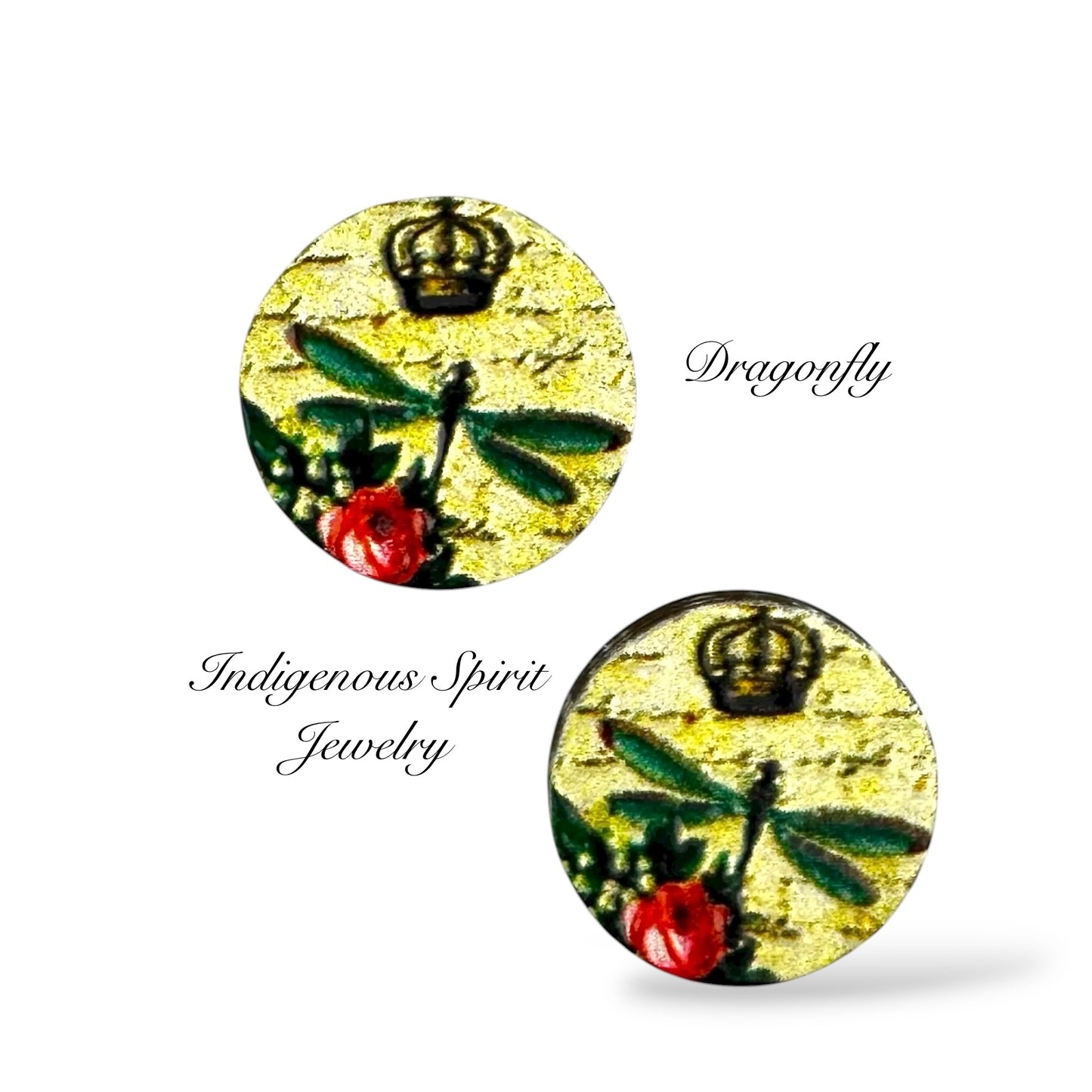 16mm Round Wood Embossed Design Cabochons (Set 3)