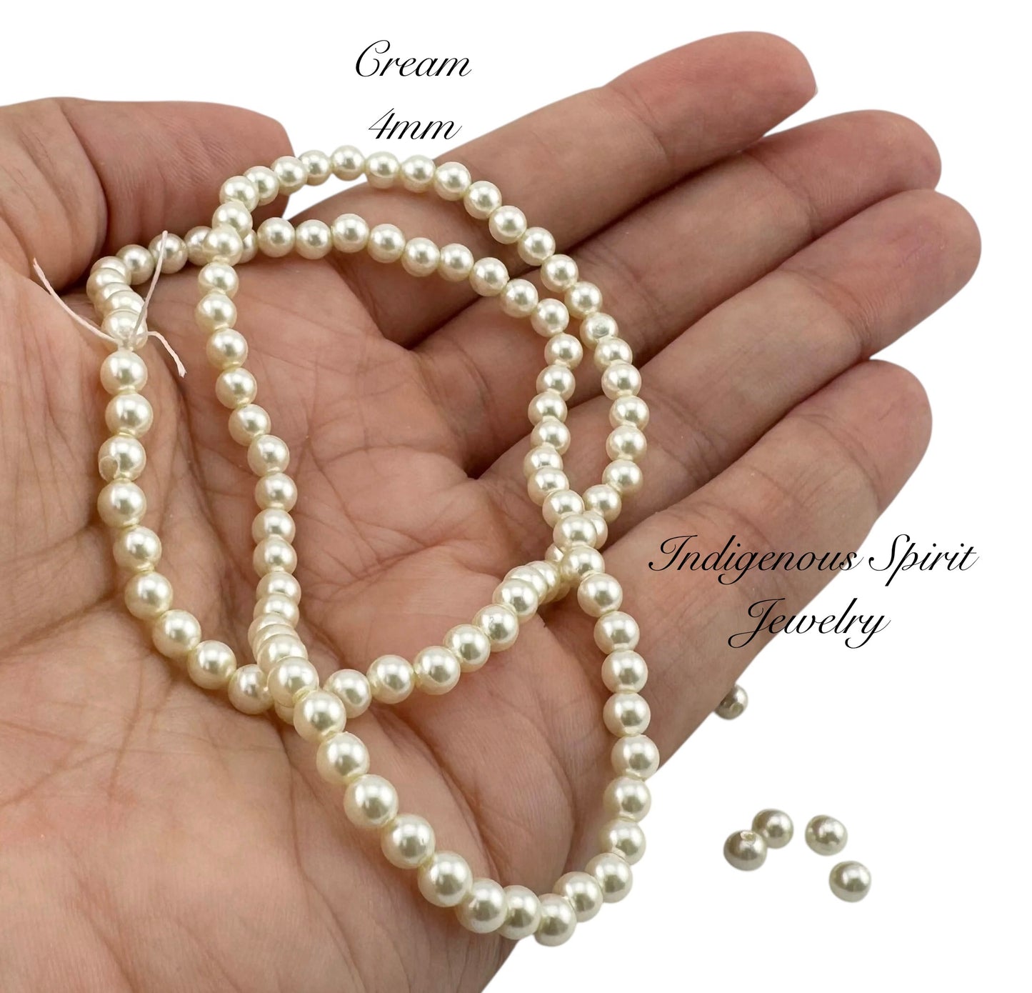 4mm Glass Pearl Strands