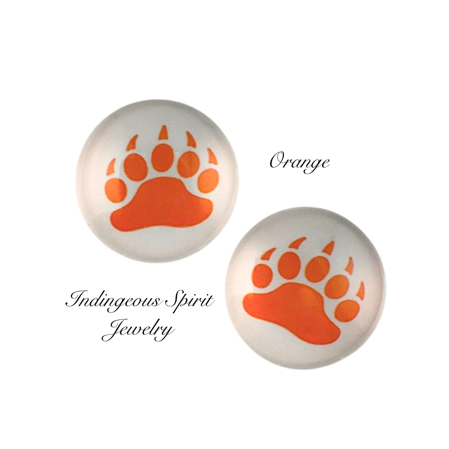 Bear Print Glass Cabochons (18mm)