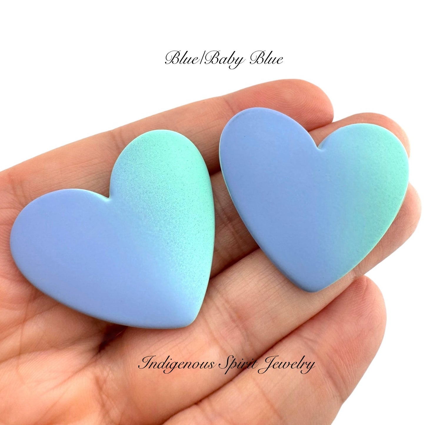 Two Tone XL Matte Heart Cabochons