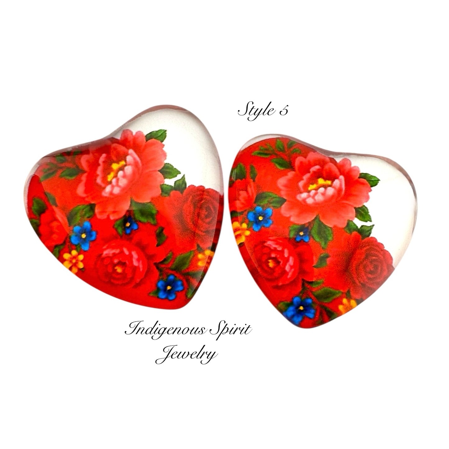 Kokum Scarf Glass Heart Cabochons