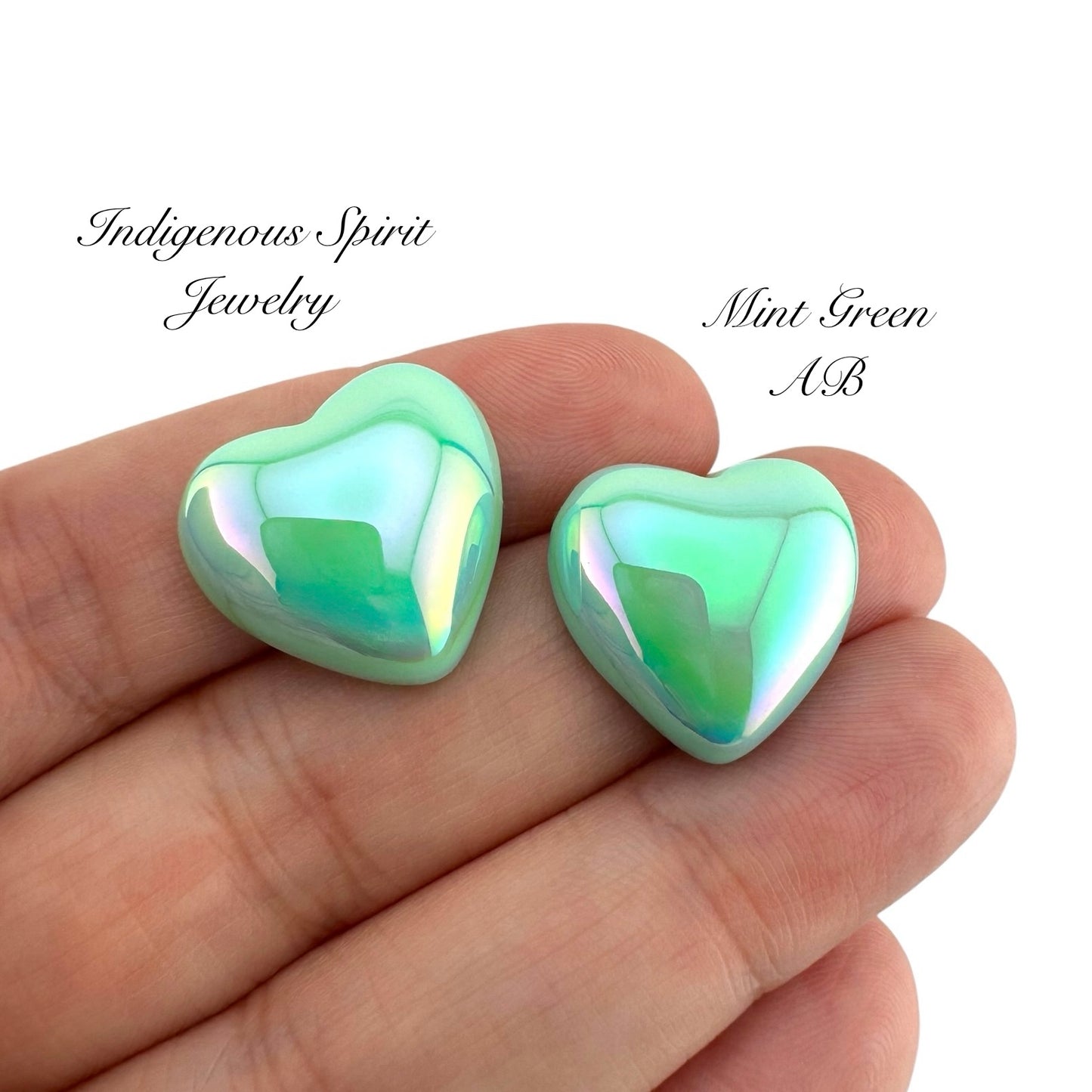 Holographic Heart Shaped Cabochons