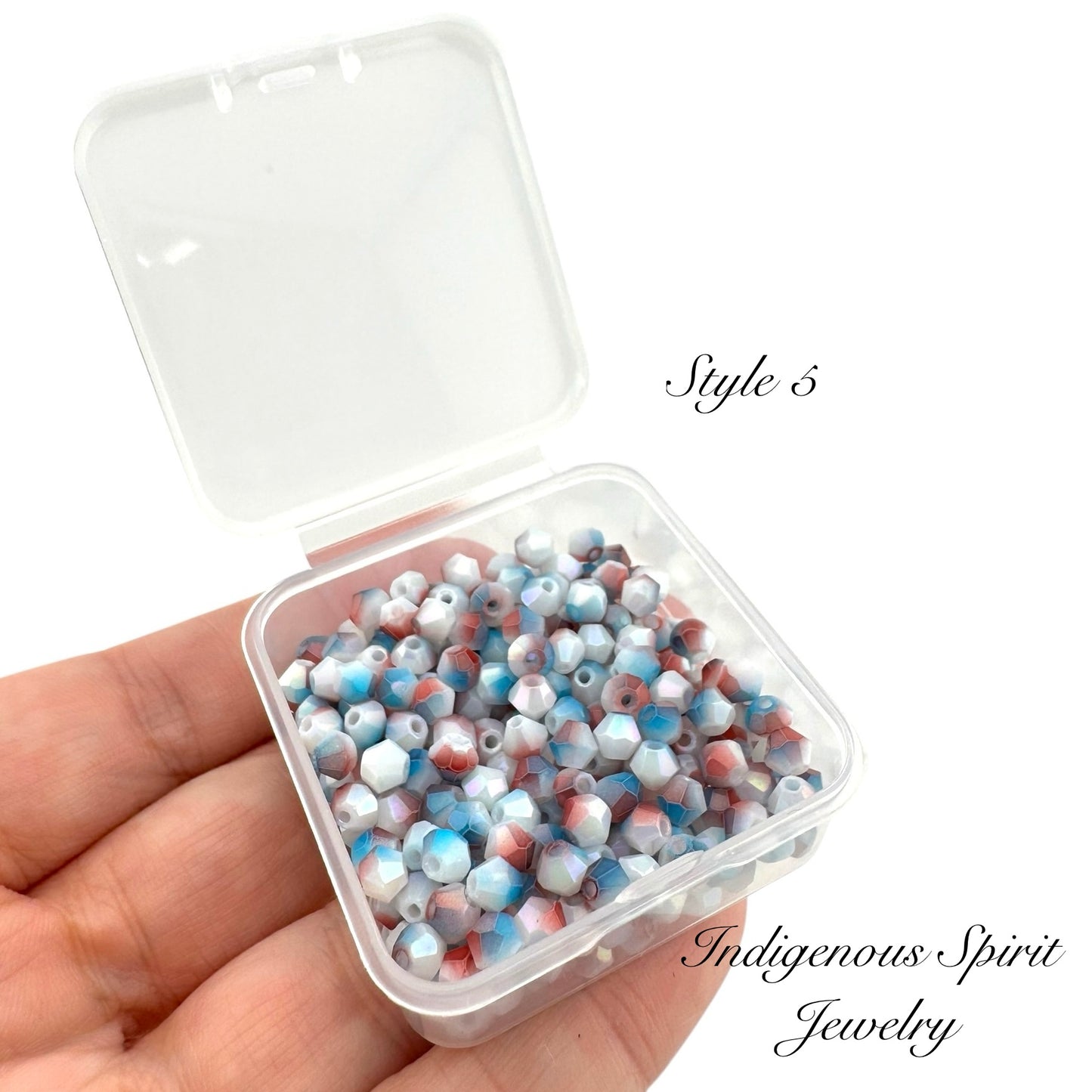 4mm Multi-colour Glass Bicone Beads - 20g box (11 colours!)