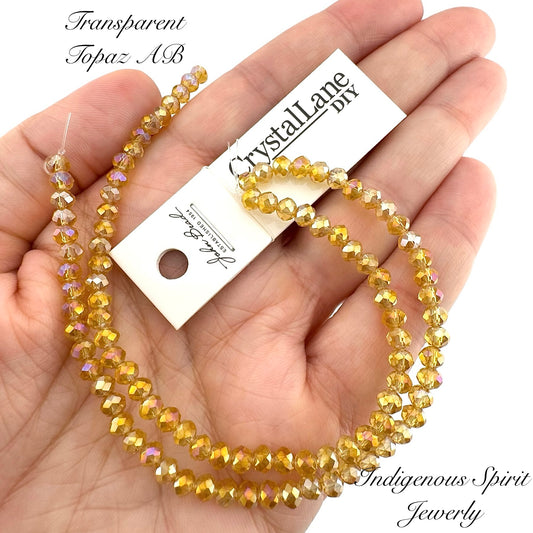 Transparent Topaz AB - Crystal Lane (3mm x 4mm)