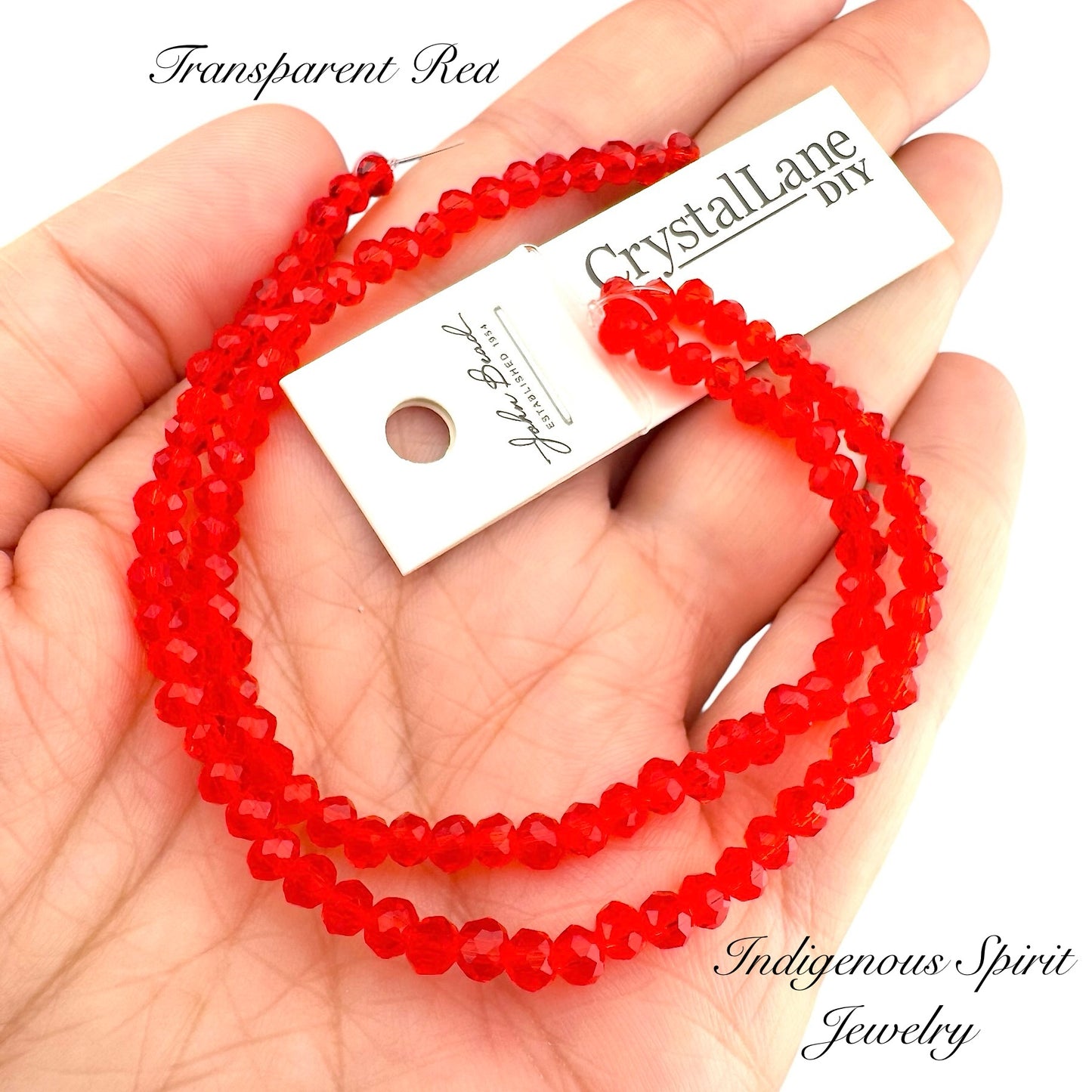 Transparent Red - Crystal Lane (3mm x 4mm)